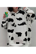 Women Modern Fabulous Printed Pattern Pullover Long Sleeve Drawstring Tremendous Thick Hoodie