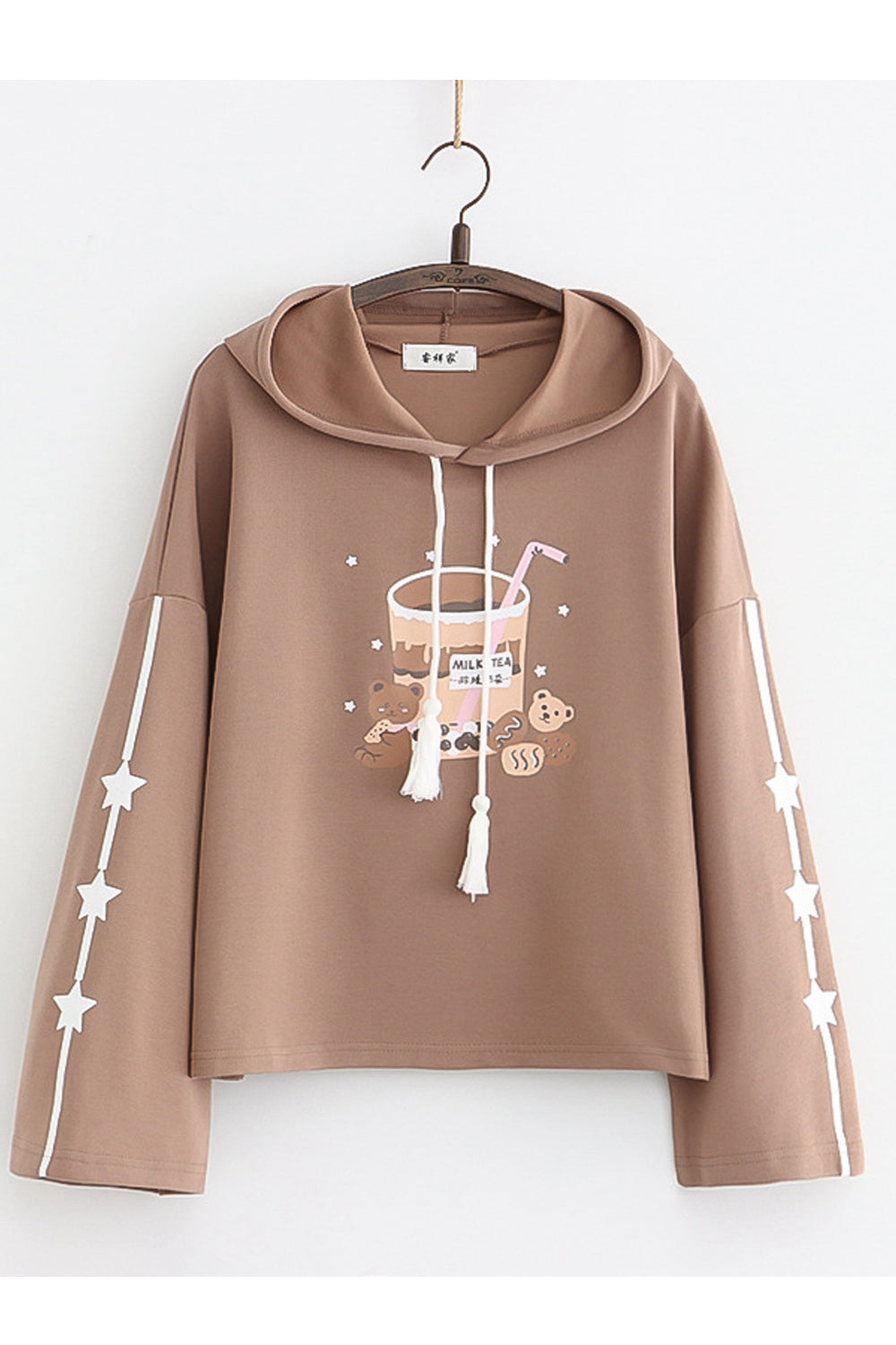 Women Tremendous Printed Loose Long Sleeve Lightweight Pullover Hoodie