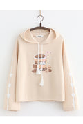 Women Tremendous Printed Loose Long Sleeve Lightweight Pullover Hoodie