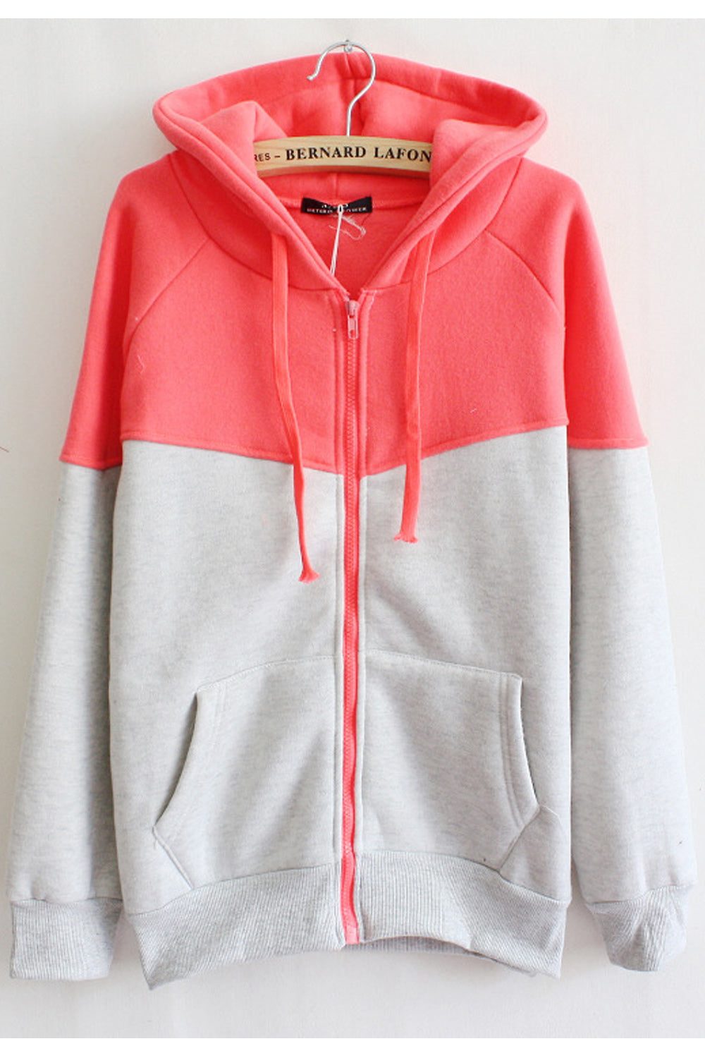 Women Zipper Closure Convenient Winter Solid Pattern Long Sleeve Lightweight Warm Hoodie