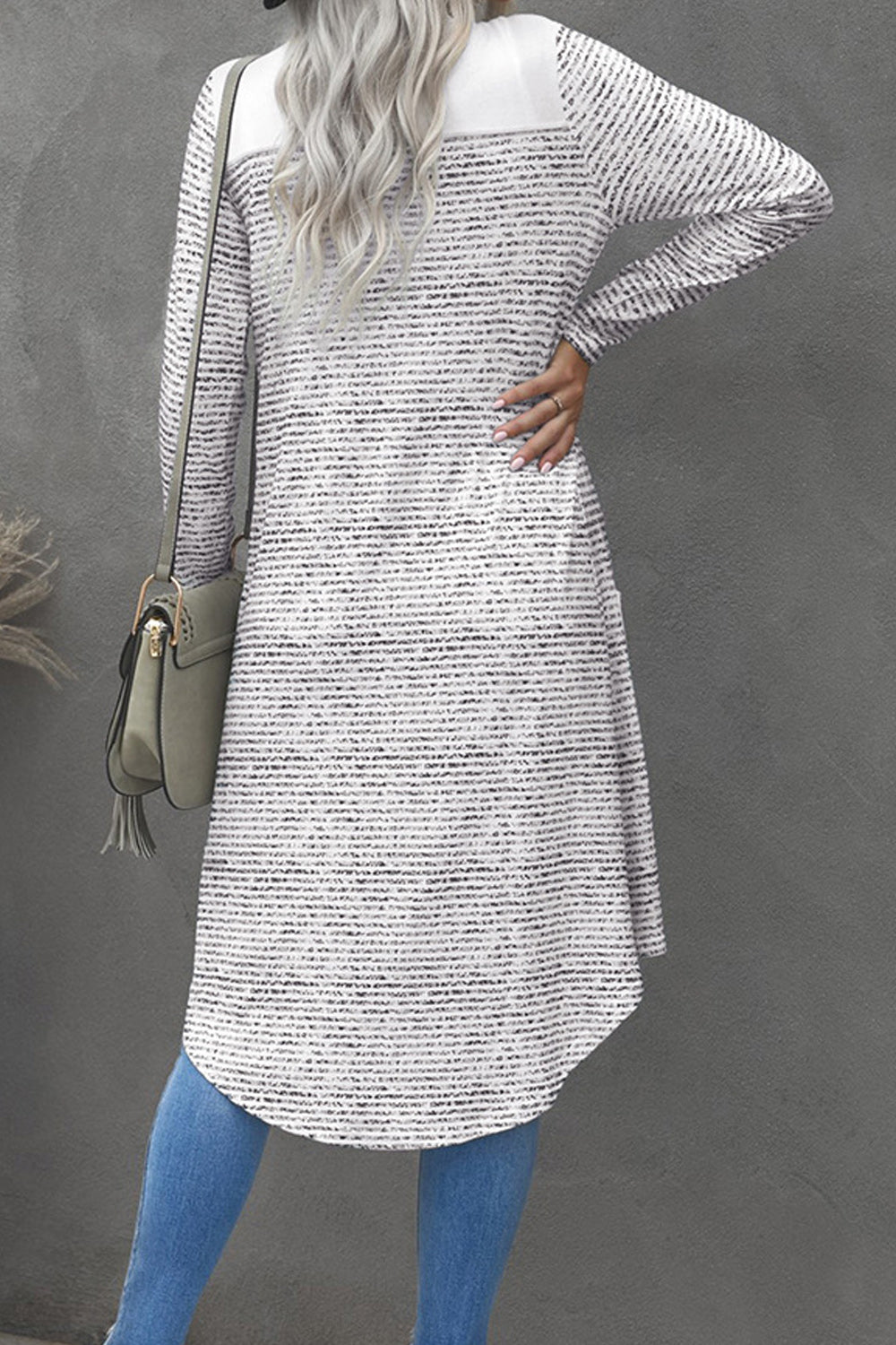 Women Trendy Pocket Styling Long Sleeve Button Closure Mid Length Solid Pattern Warm Winter Cardigan