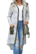 Women Trendy Pocket Styling Long Sleeve Button Closure Mid Length Solid Pattern Warm Winter Cardigan