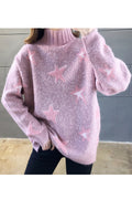Women Stylish Printed Pattern High Neck Comfortable Long Sleeve Sweater