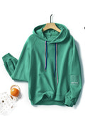 Women Decent Thick Solid Pattern Long Sleeve Elasticated Cuff Loose Wonderful Hoodie