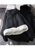 Women Lace Up Heart Loose Fit Hoodie