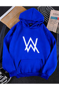 Women Fashionable Thick & Warm Long Sleeve Hooded Neck Printed Pattern Pocket Styled Hoodie