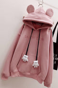 Women Solid Colored Warm Long Sleeve Superb Pocket Styling Elegant Hoodie