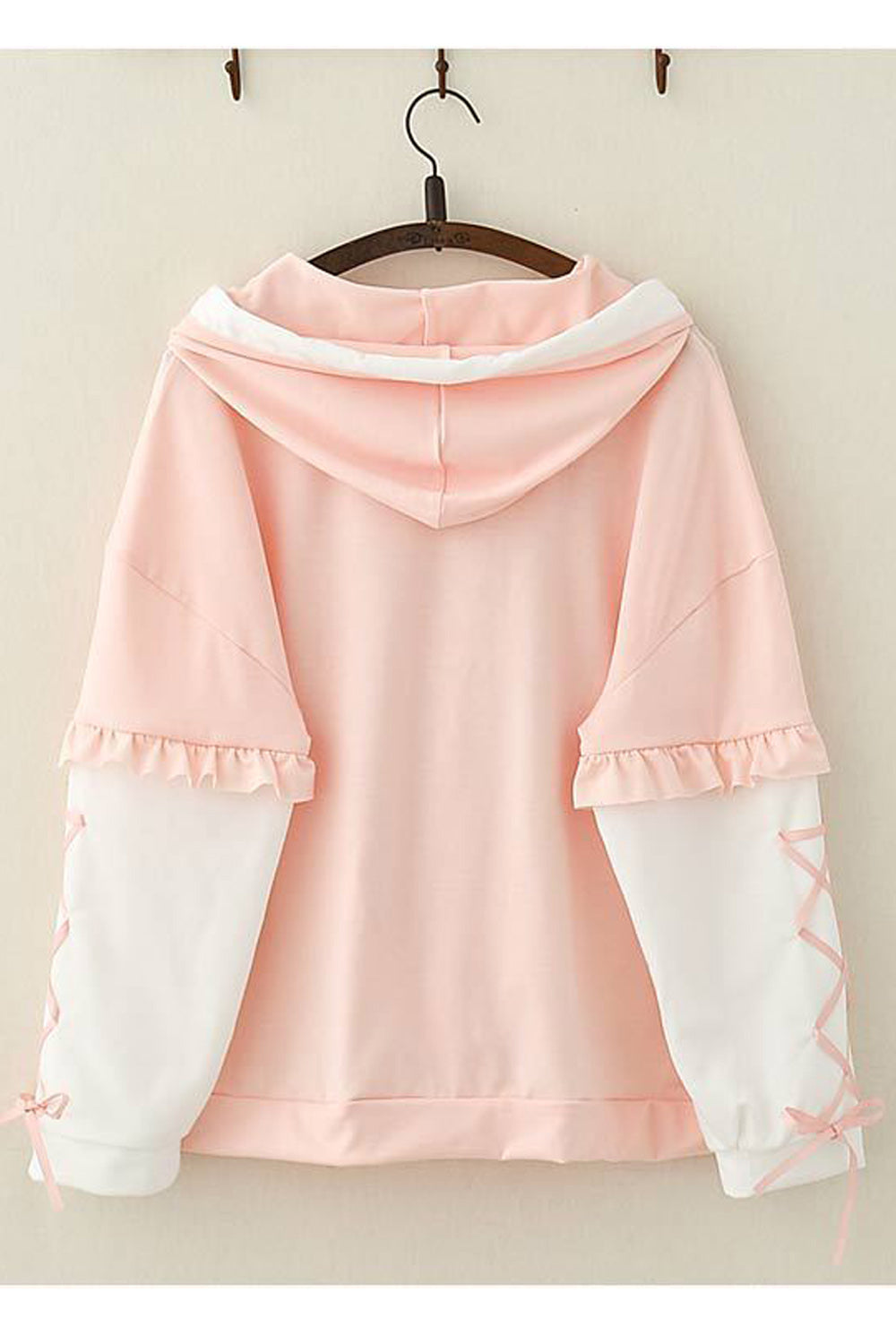 Women Strawberry Printed Long Sleeve Pullover Side Pocket Hoodie