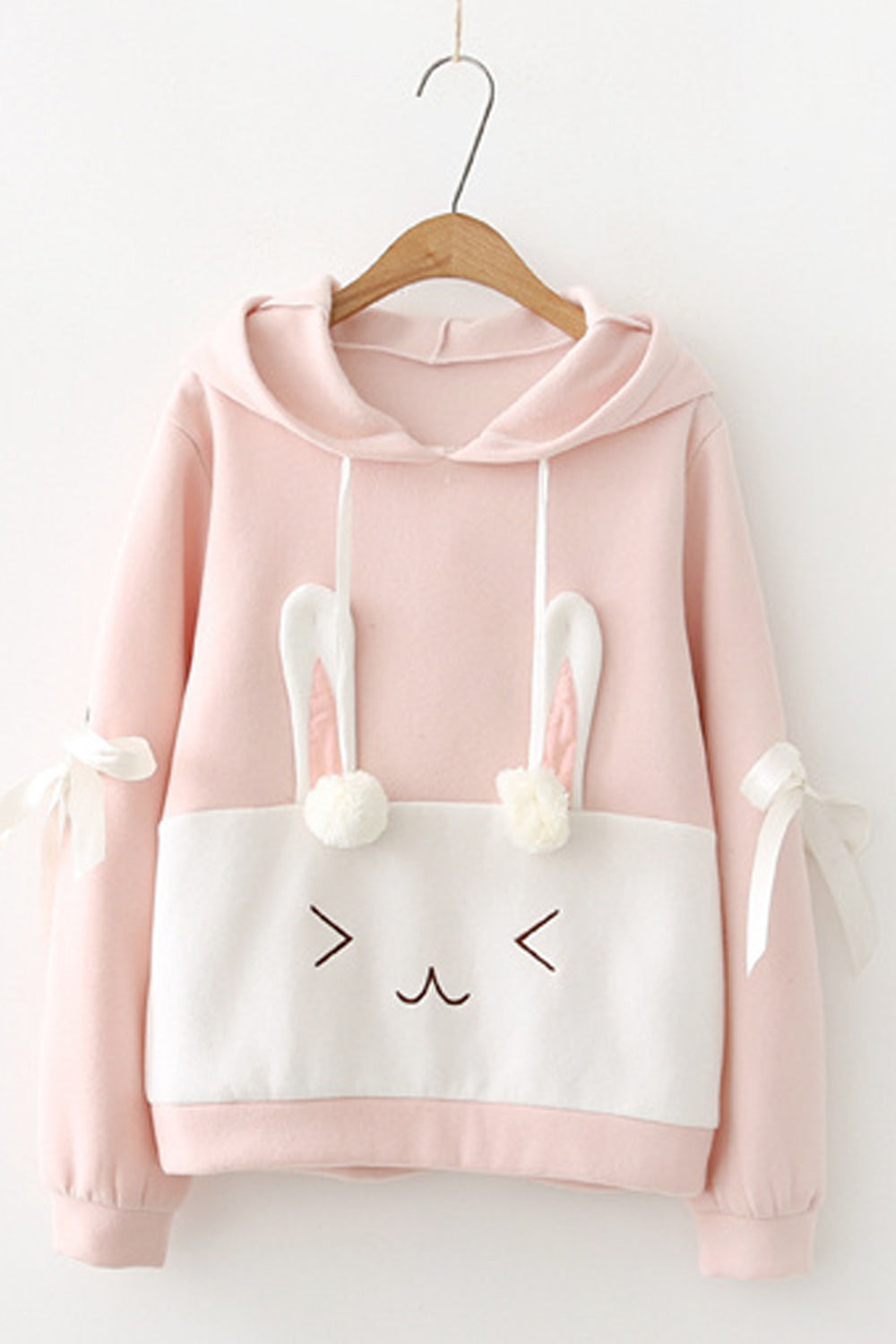Women Warm Rabbit Ear Long Sleeve Relaxing Lightweight Pullover Hoodie