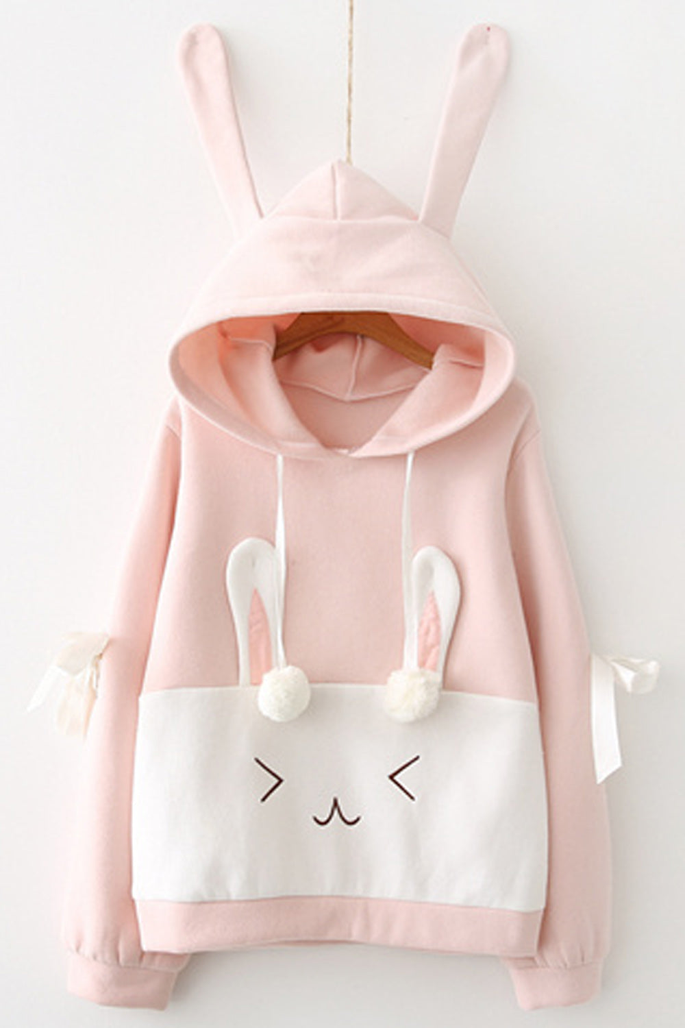 Women Warm Rabbit Ear Long Sleeve Relaxing Lightweight Pullover Hoodie