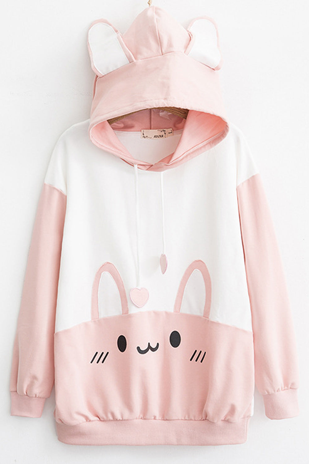 Women Warm Cartoon Pattern Lovely Long Sleeve Winter Season Casual Pullover Hoodie