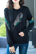 Women Fabulous Printed Long Sleeve Warm Easy Casual Winter Pullover Hoodie
