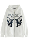 Women Classy Printed Pattern Zipper Long Sleeve Pocket Style Elegant Hoodie