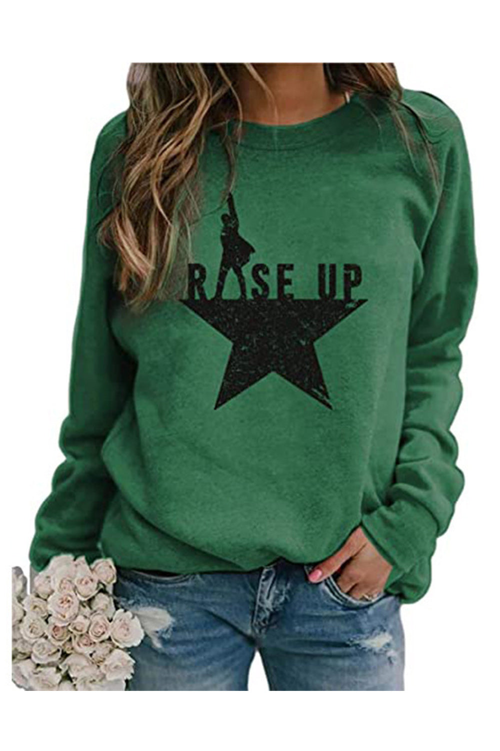 Women Letter Pattern Round Neck Relaxing Casual Long Sleeve Superb Convenient Round Neck Sweatshirt
