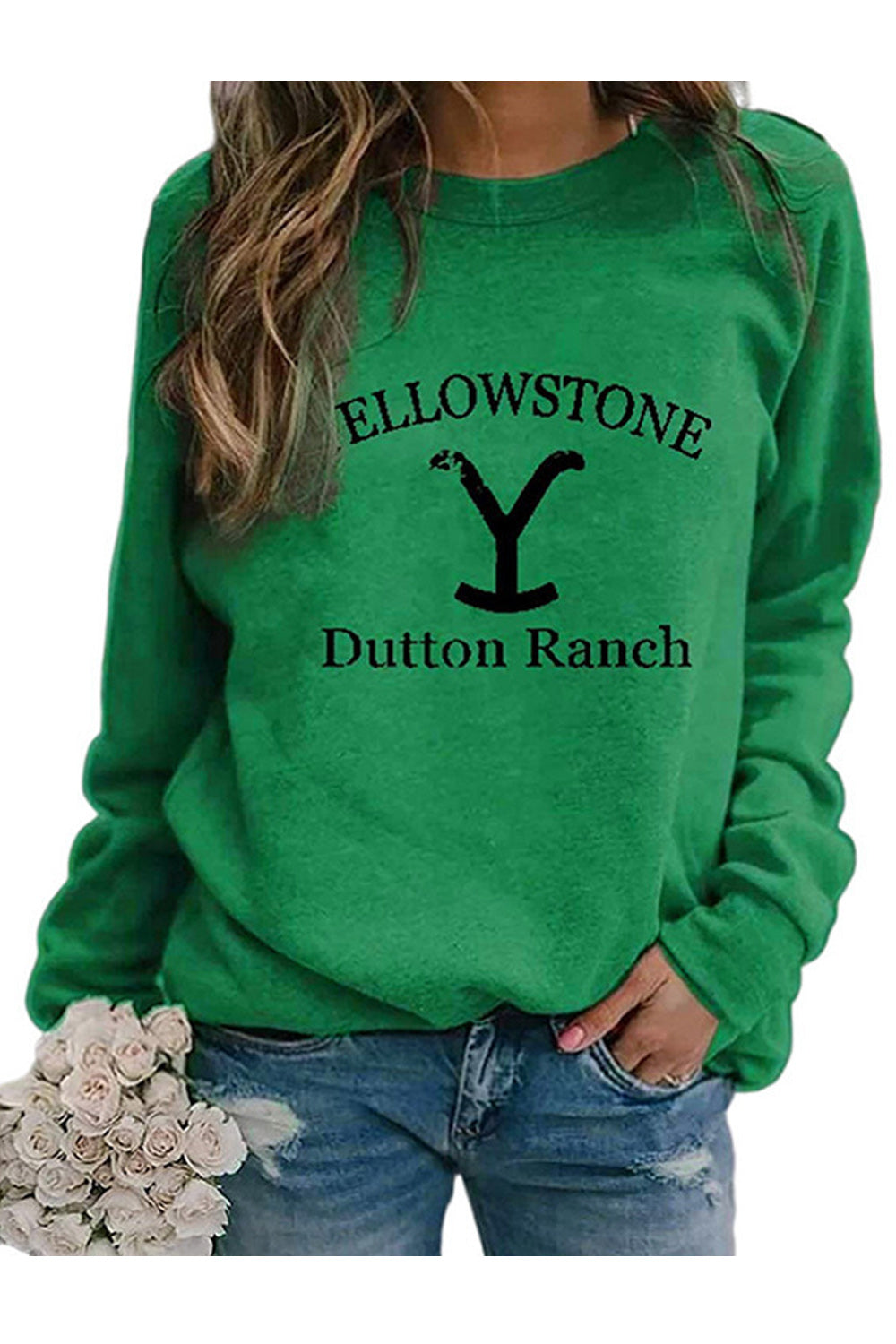 Women Letter Pattern Round Neck Relaxing Casual Long Sleeve Superb Convenient Round Neck Sweatshirt