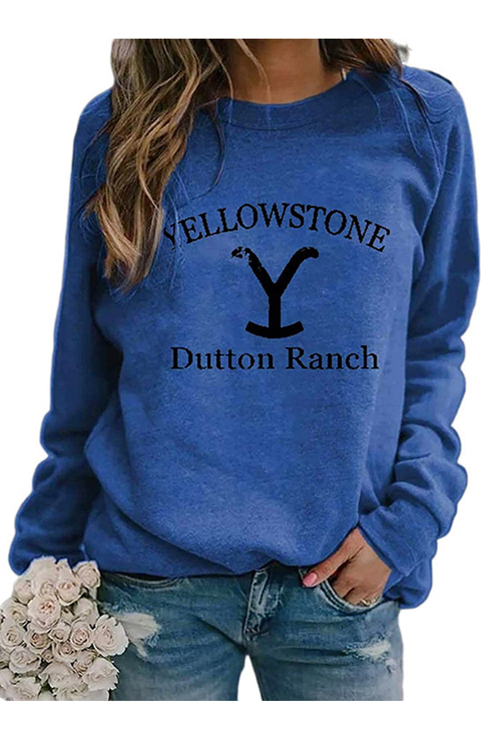 Women Letter Pattern Round Neck Relaxing Casual Long Sleeve Superb Convenient Round Neck Sweatshirt