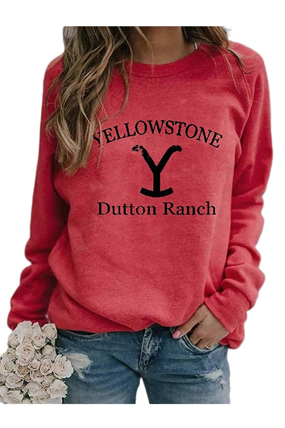 Women Letter Pattern Round Neck Relaxing Casual Long Sleeve Superb Convenient Round Neck Sweatshirt