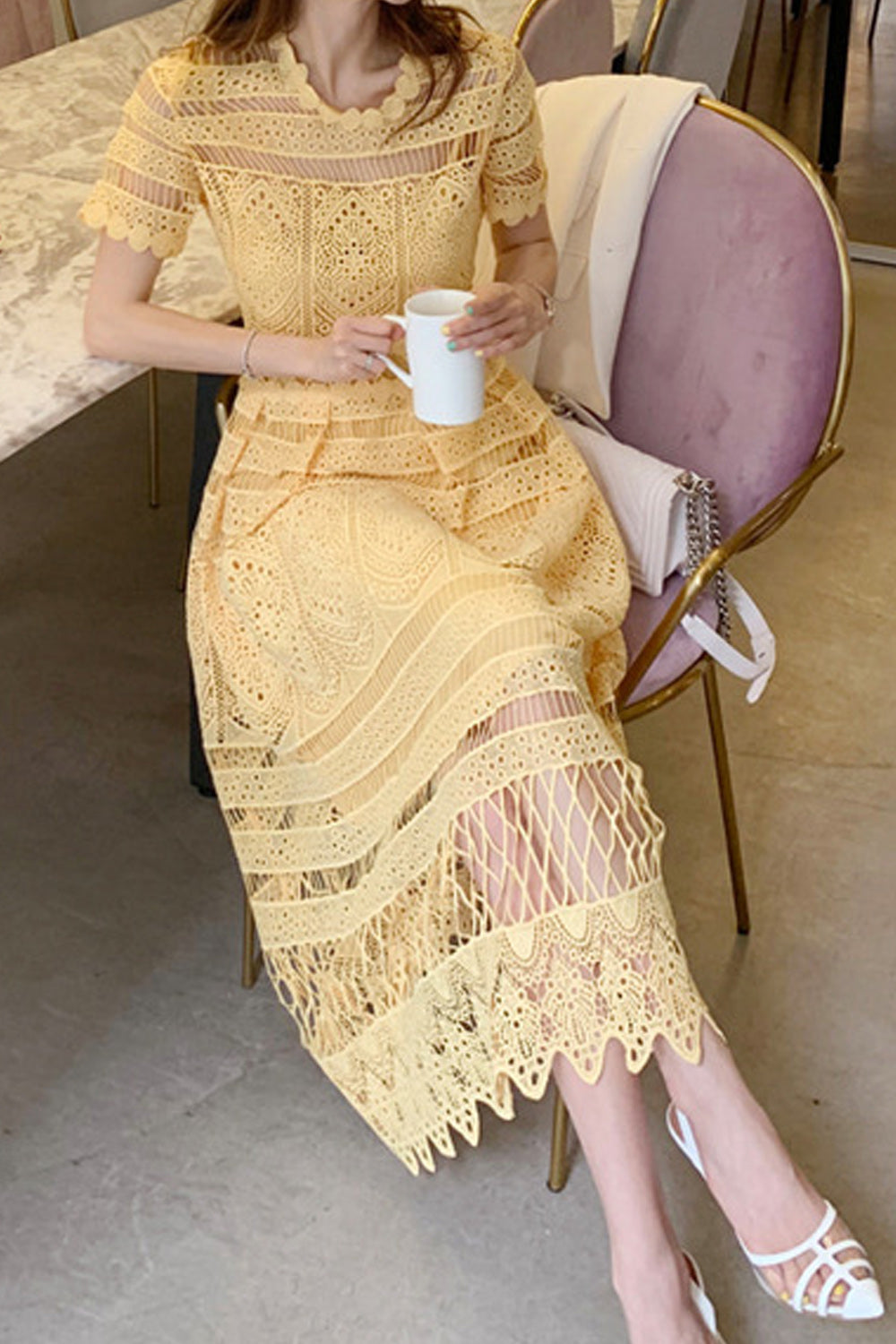 Women Button V-Neck Full Sleeve Mini Skirt Party Dress