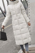 Women Decent Solid Colored Hooded Neck Long Sleeve Casual Warm Padded Jacket