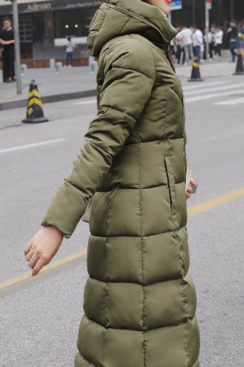Women Decent Solid Colored Hooded Neck Long Sleeve Casual Warm Padded Jacket