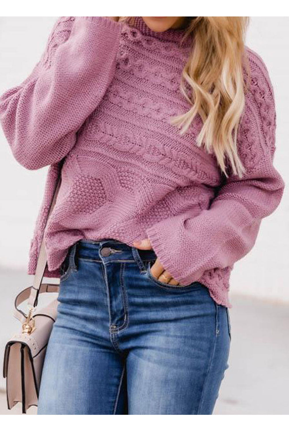 Women Magnificent Knitted Long Sleeve Round Neck Solid Pattern Amazing Pullover Winter Casual Sweater