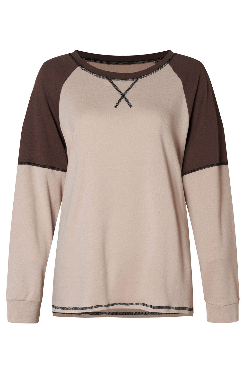 Women Lovely Solid Pattern Thick Long Sleeve Round Neck Relax Fit Cozy Winter Sweatshirt