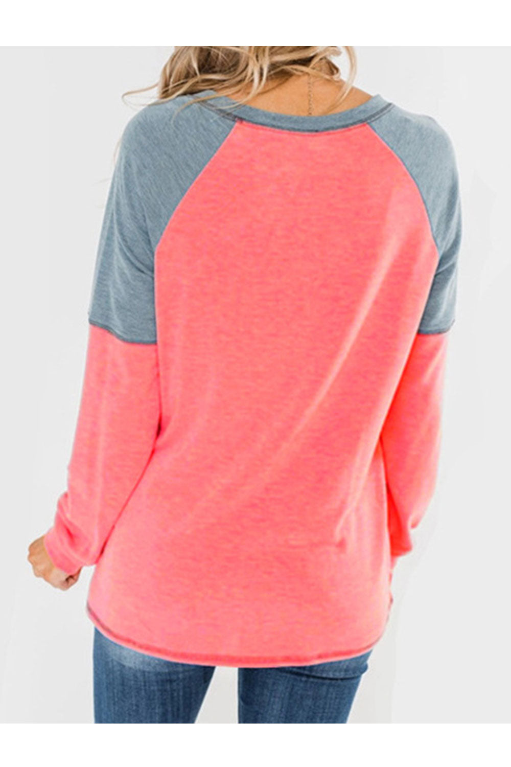 Women Lovely Solid Pattern Thick Long Sleeve Round Neck Relax Fit Cozy Winter Sweatshirt