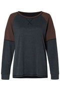Women Lovely Solid Pattern Thick Long Sleeve Round Neck Relax Fit Cozy Winter Sweatshirt