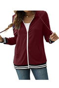 Women Modern Long Sleeve Solid Colored Warm Hooded Neck Drawstring Zipper Closure Relax Fit Winter Casual Hoodie