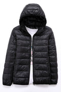 Women Magnificent Thick Long Sleeve Warm Hooded Neck Alluring Solid Colored Zipper Closure Winter Padded Jacket