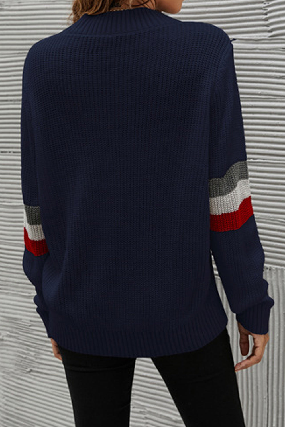 Women Awesome Solid Colored Thick Long Sleeve Round Neck Pullover Casual Winter Sweater
