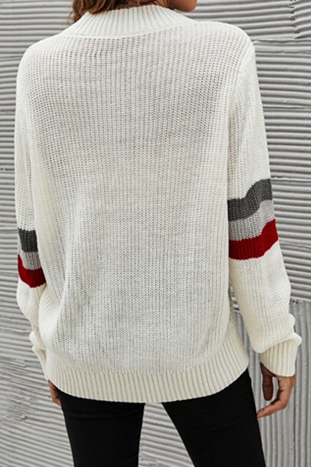 Women Awesome Solid Colored Thick Long Sleeve Round Neck Pullover Casual Winter Sweater