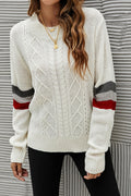 Women Awesome Solid Colored Thick Long Sleeve Round Neck Pullover Casual Winter Sweater