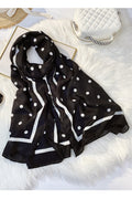 Women Sunscreen Smooth Fabulous Dotted Pattern Thin Casual Silk Scarf
