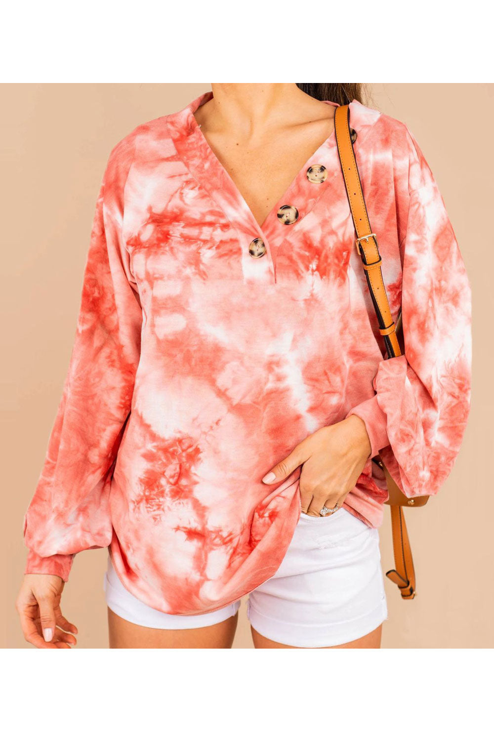 Women Beautiful Tie Dye Pattern Loose Long Sleeve Fantastic Winter Sweatshirt
