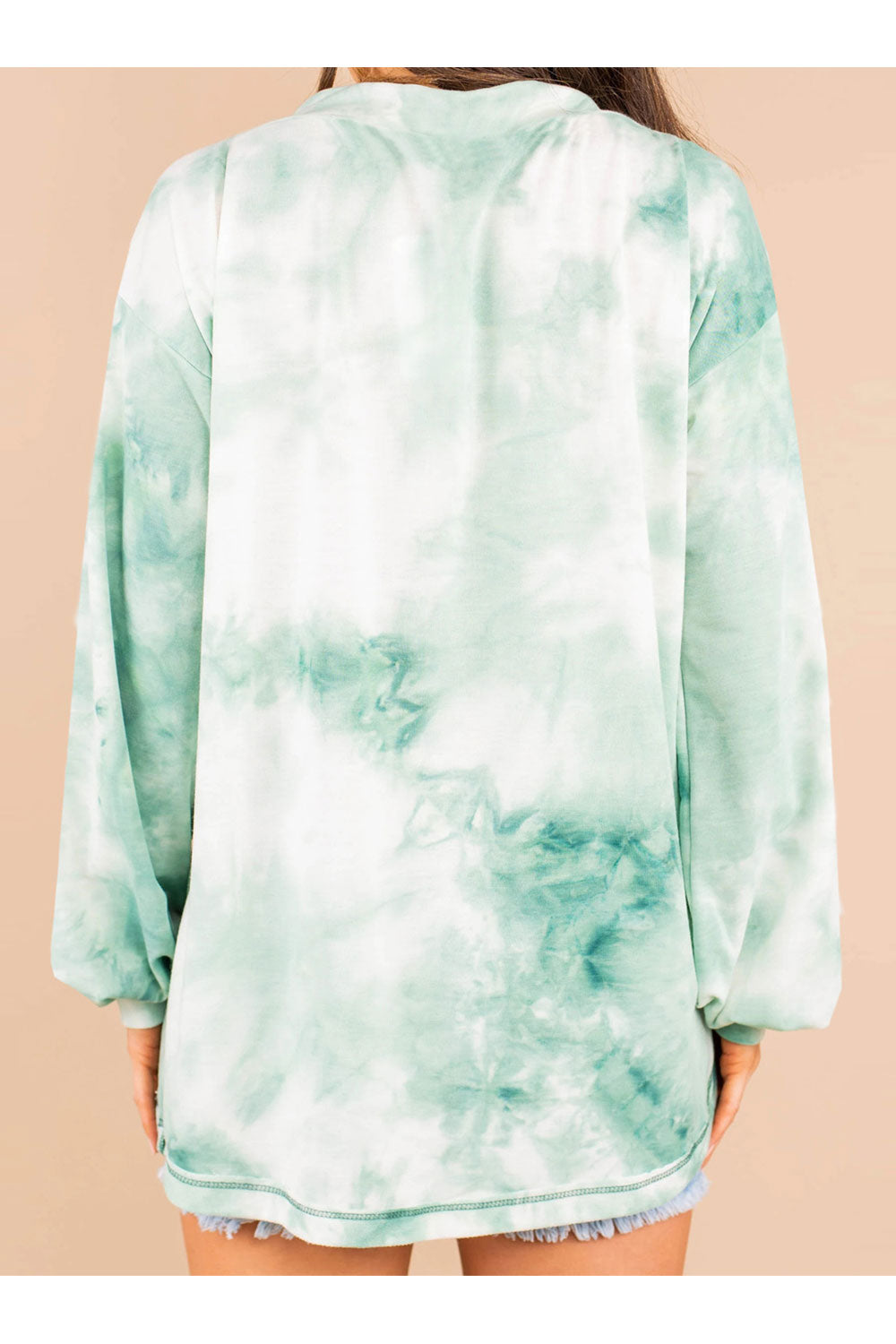 Women Beautiful Tie Dye Pattern Loose Long Sleeve Fantastic Winter Sweatshirt