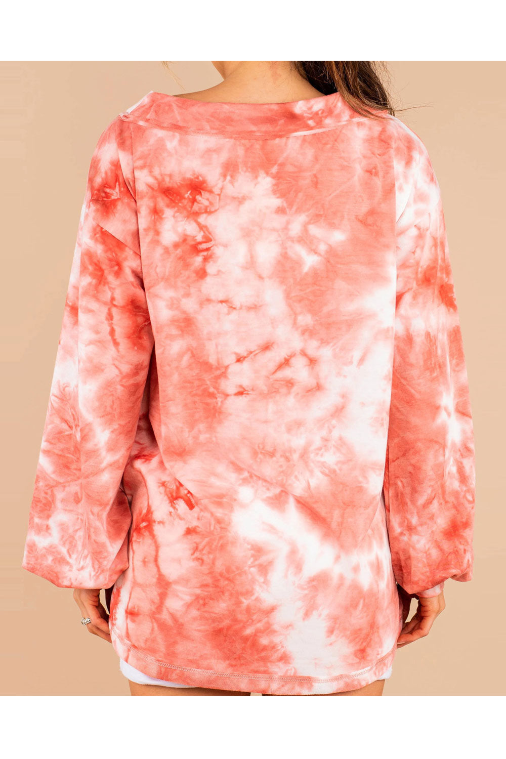 Women Beautiful Tie Dye Pattern Loose Long Sleeve Fantastic Winter Sweatshirt