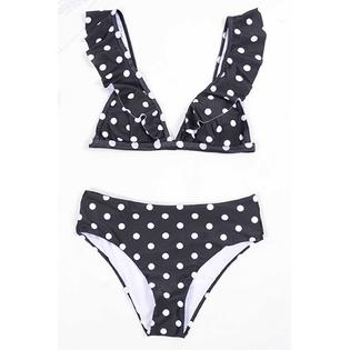 Women Polka Doted Two Piece Swim Suit