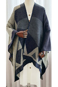 Women Knitted Pretty Plaid Pattern Thick & Comfortable Cashmere Stylish Shawl