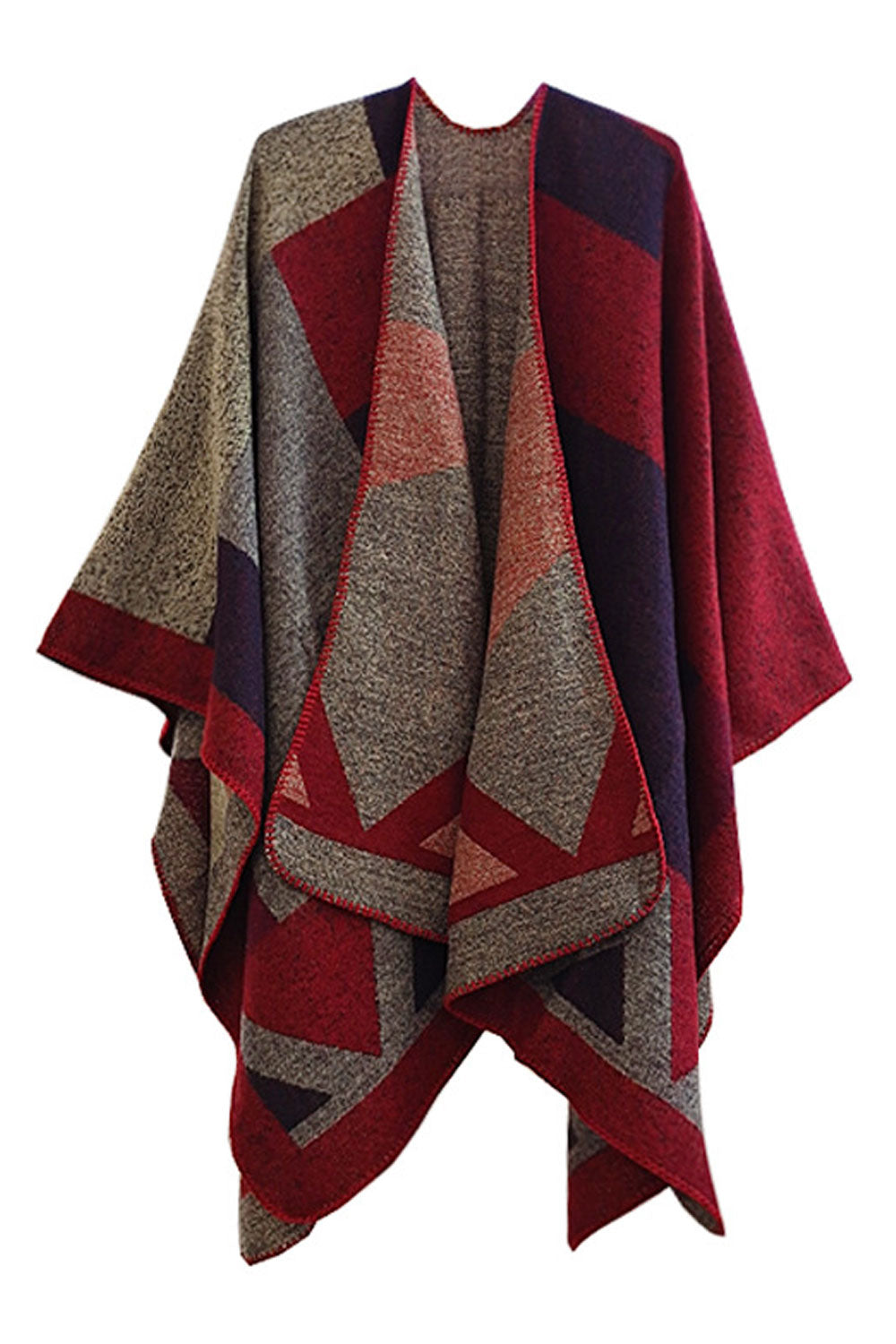 Women Knitted Pretty Plaid Pattern Thick & Comfortable Cashmere Stylish Shawl