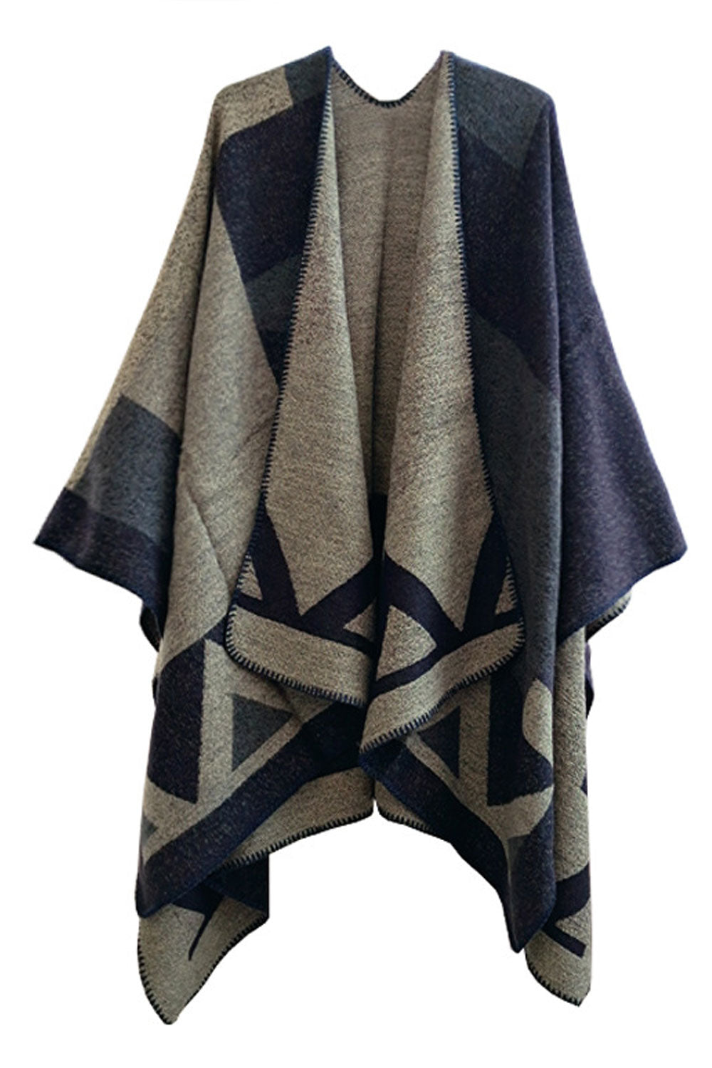 Women Knitted Pretty Plaid Pattern Thick & Comfortable Cashmere Stylish Shawl