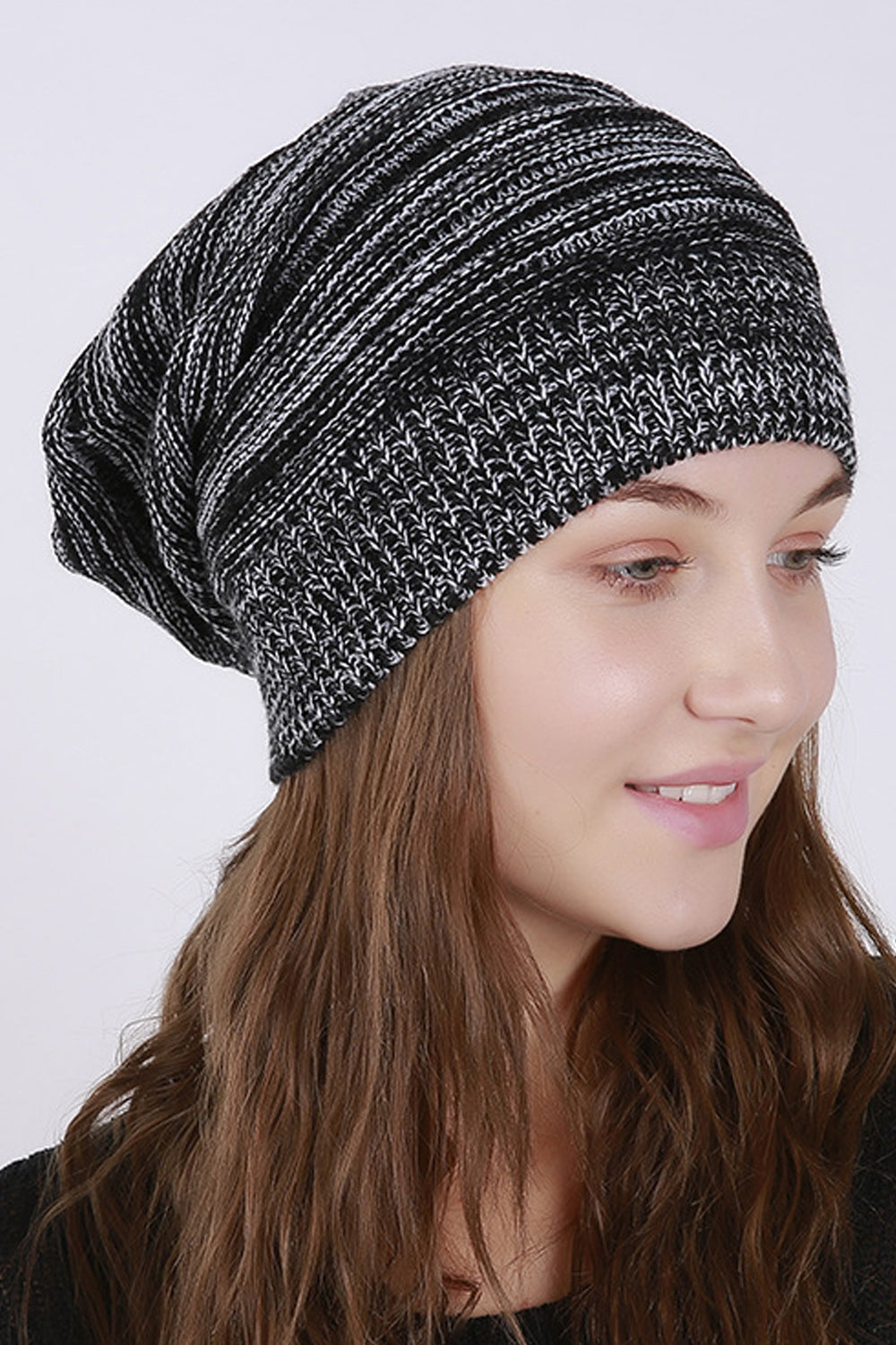 Women Elegant Solid Colored Thick Knitted Hat