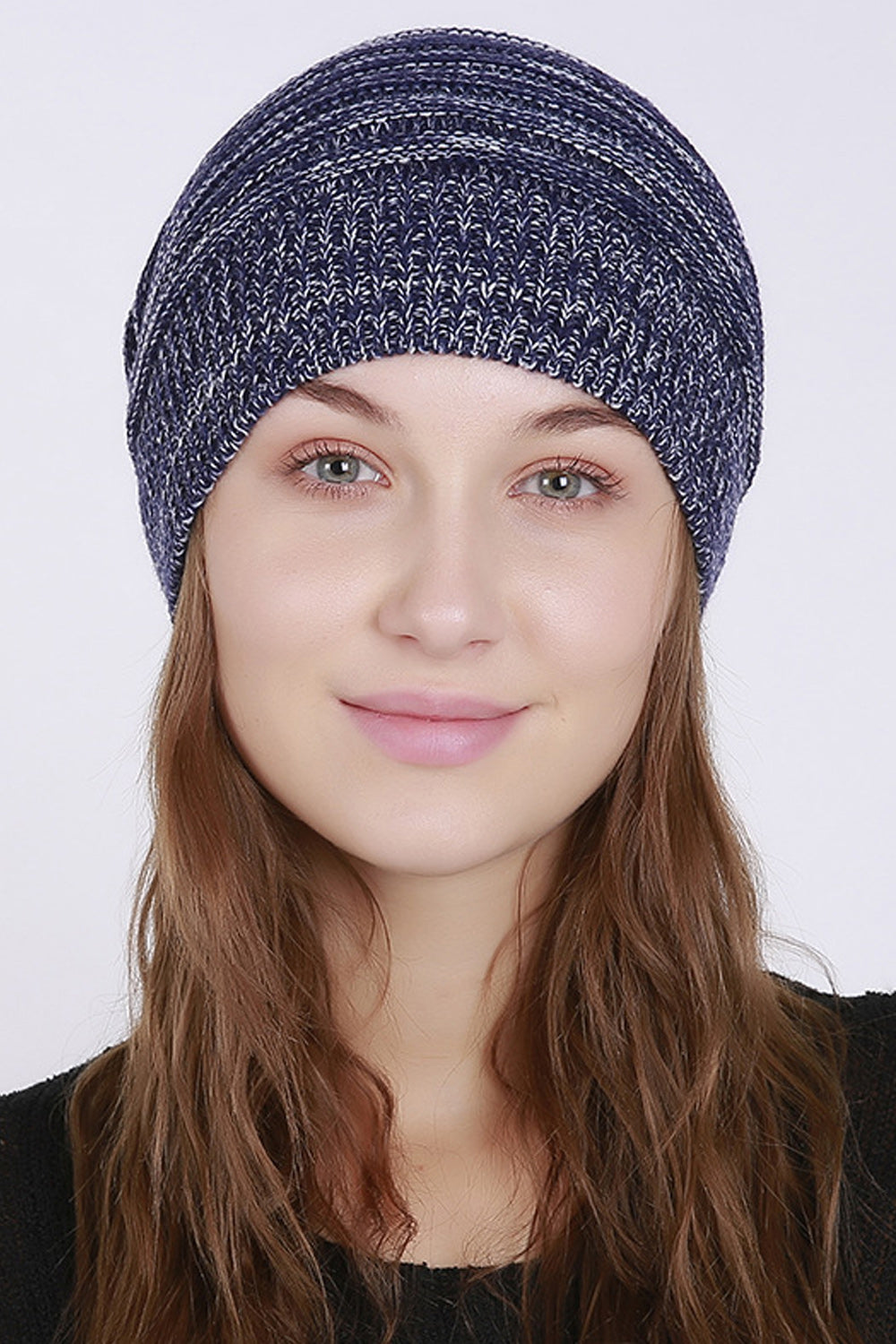 Women Elegant Solid Colored Thick Knitted Hat