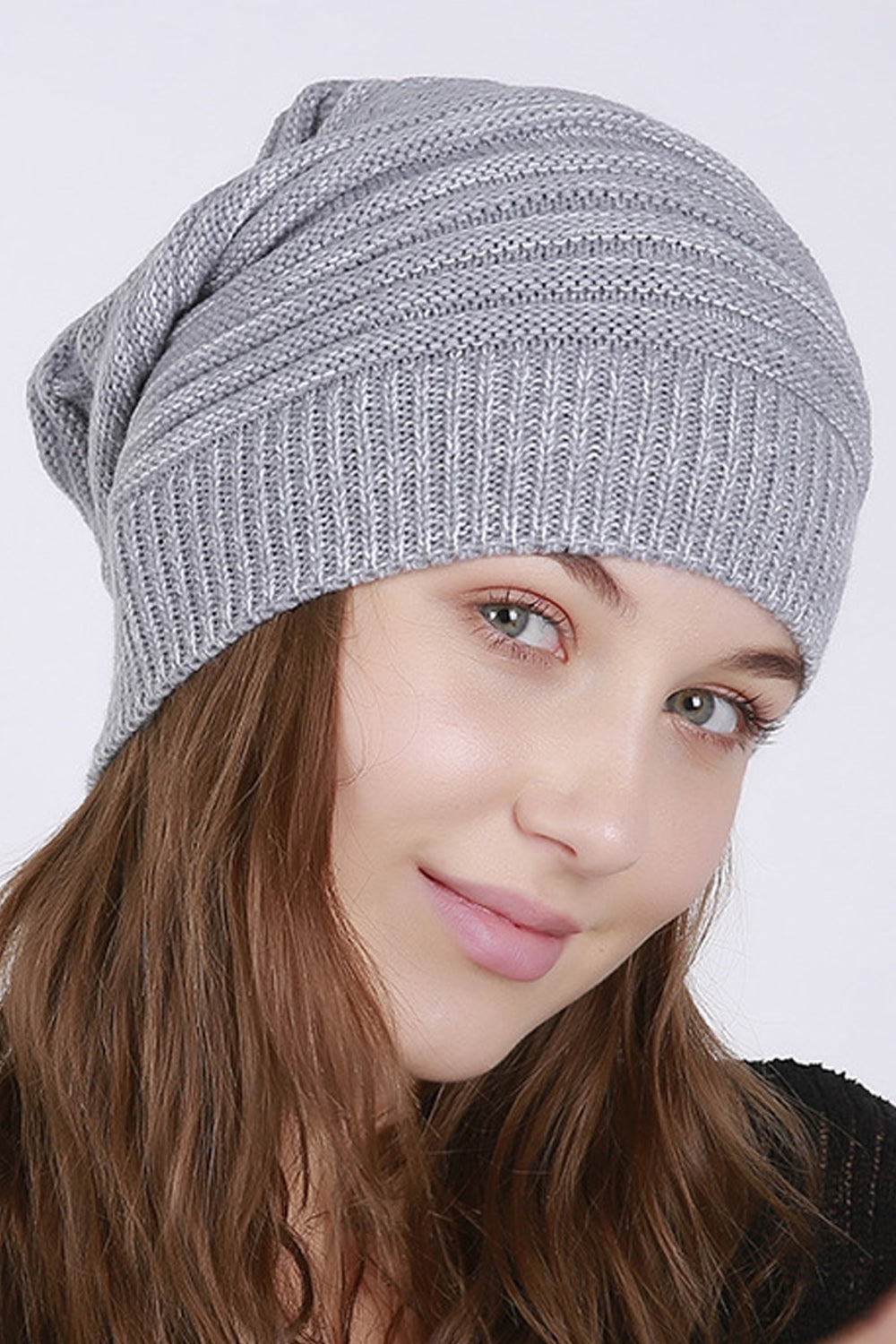 Women Elegant Solid Colored Thick Knitted Hat