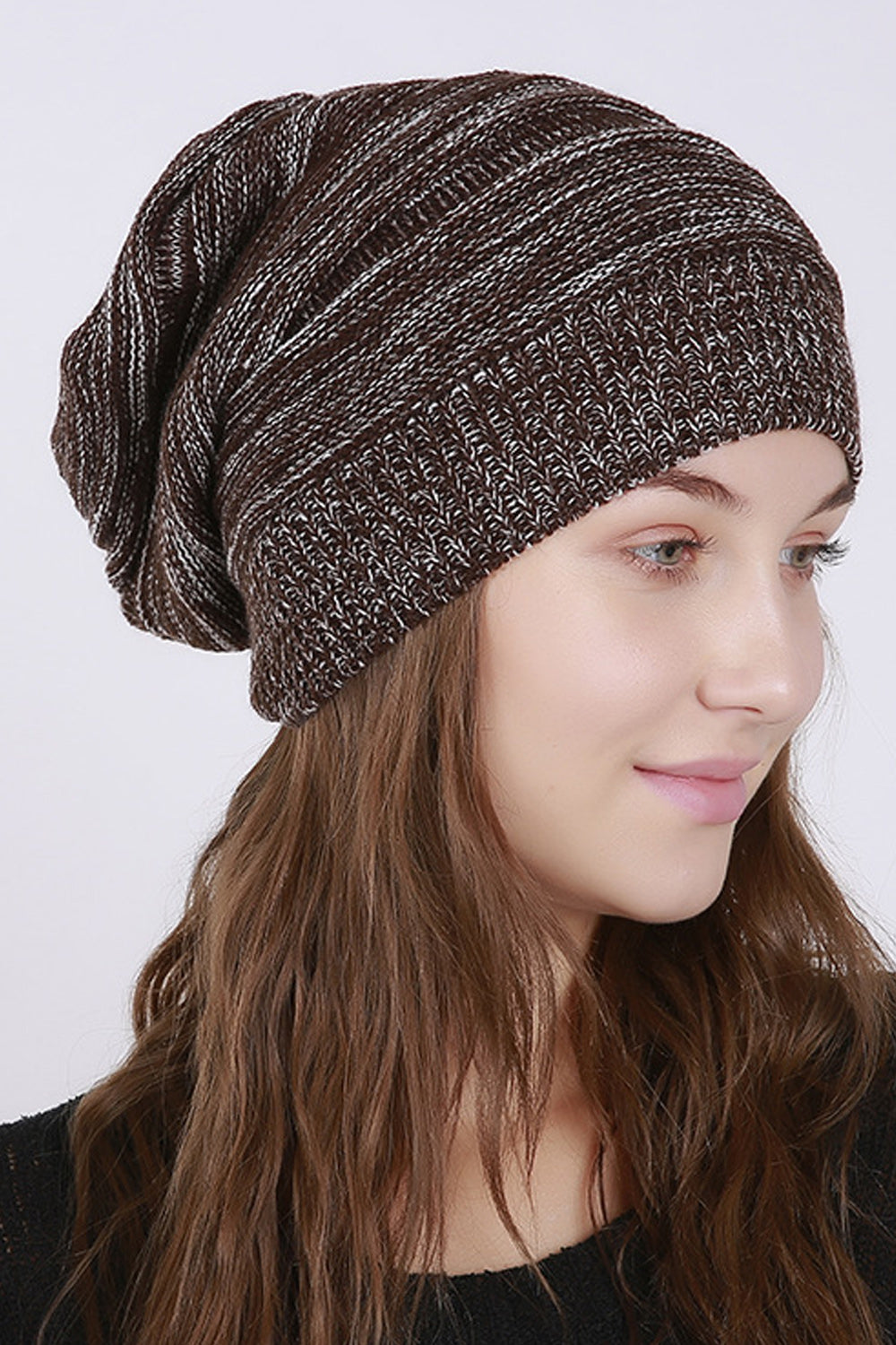 Women Elegant Solid Colored Thick Knitted Hat