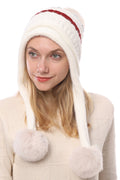 Women Hair Ball Decoration Winter Ear Protection Knitted Hat