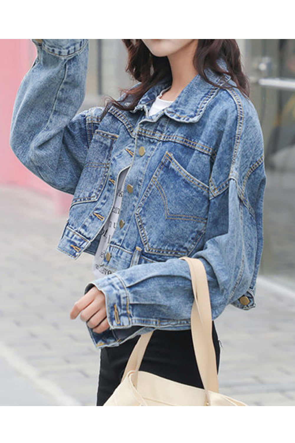 Women Splendid Long Sleeve Modish Relaxing Denim Jacket