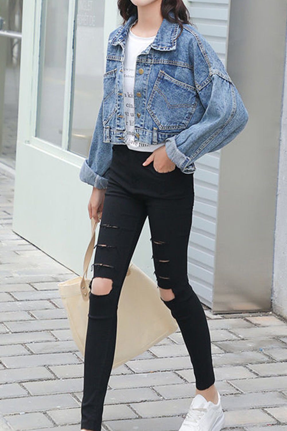 Women Splendid Long Sleeve Modish Relaxing Denim Jacket