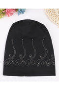 Women Durable Outstanding Beads Decorated Warm Winter Comfortable Knitted Hat