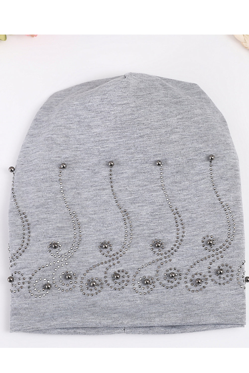 Women Durable Outstanding Beads Decorated Warm Winter Comfortable Knitted Hat